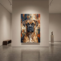 Boxer Dog Abstract Oil Painting Style Canvas Print Wall Art for Modern Decor - Mockup Display 1