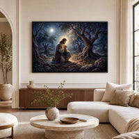 Guardian Angel and Child Divine Journey Oil Painting Style Canvas Print Wall Art - Mockup Display 1