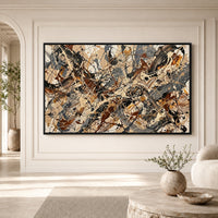 Abstract Splatter Expressionist Canvas Print Wall Art, Modern Gallery Decor - Mockup Display 1