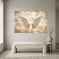 Angelic Wings Divine Light Cloudscape Canvas Print Wall Art for Spirituality - Mockup Display 1