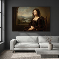 Renaissance Mona Lisa Style Portrait Canvas Print Wall Art for Timeless Decor - Mockup Display 2