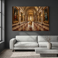 Golden Retriever in Grand Gallery Oil Painting Style Canvas Print Wall Art Decor - Mockup Display 2