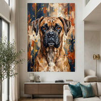 Boxer Dog Abstract Oil Painting Style Canvas Print Wall Art for Modern Decor - Mockup Display 2