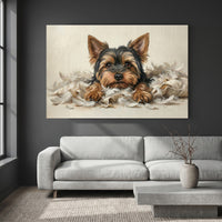 Yorkshire Terrier Canvas Wall Art, Premium Dog Portrait Print, Pet Wall Decor