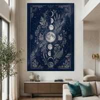 Mystical Moon Phases Botanical Intricate Celestial Canvas Print Wall Art, Spiritual Decor - Mockup Display 2