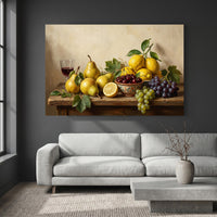 Classic Still Life Fruit Oil Painting Style Canvas Print Wall Art for Dining Room - Mockup Display 2