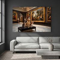 Charming Dogs Museum Oil Painting Style Canvas Print Wall Art for Pet Lovers - Mockup Display 2