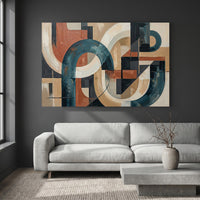 Modern Abstract Geometric Oil Painting Style Canvas Print Wall Art Contemporary Home Decor - Mockup Display 2