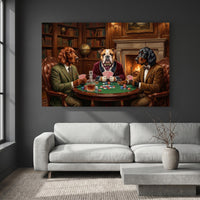 Classic Dogs Playing Poker Oil Painting Canvas Wall Art for Game Room Decor - Mockup Display 2