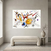 Kandinsky Style Abstract Dynamic Forms Canvas Print Wall Art Modern Decor - Mockup Display 2