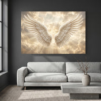 Angelic Wings Divine Light Cloudscape Canvas Print Wall Art for Spirituality - Mockup Display 2