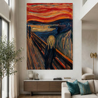 Edvard Munch The Scream Expressionist Oil Painting Style Canvas Print Wall Art Dramatic - Mockup Display 2