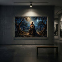 Jesus in Gethsemane Oil Painting Style Canvas Print Wall Art, Spiritual Decor - Mockup Display 2