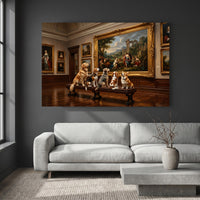 Five Dogs Admiring Art Museum Oil Painting Style Canvas Print Wall Decor - Mockup Display 2