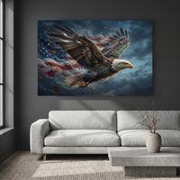 Patriotic Bald Eagle Steampunk Style Canvas Print Wall Art Decor - Mockup Display 2