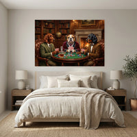 Classic Dogs Playing Poker Oil Painting Canvas Wall Art for Game Room Decor - Mockup Display 3
