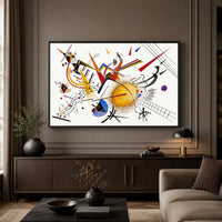 Kandinsky Style Abstract Dynamic Forms Canvas Print Wall Art Modern Decor - Mockup Display 3