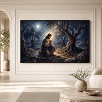Guardian Angel and Child Divine Journey Oil Painting Style Canvas Print Wall Art - Mockup Display 3