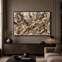 Abstract Splatter Expressionist Canvas Print Wall Art, Modern Gallery Decor - Mockup Display 3