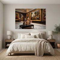 Charming Dogs Museum Oil Painting Style Canvas Print Wall Art for Pet Lovers - Mockup Display 3