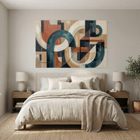 Modern Abstract Geometric Oil Painting Style Canvas Print Wall Art Contemporary Home Decor - Mockup Display 3