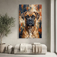 Boxer Dog Abstract Oil Painting Style Canvas Print Wall Art for Modern Decor - Mockup Display 3