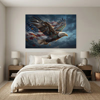 Patriotic Bald Eagle Steampunk Style Canvas Print Wall Art Decor - Mockup Display 3