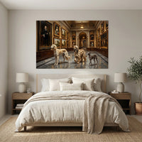 Elegant Dogs in Gallery Oil Painting Style Canvas Print Wall Art Decor - Mockup Display 3