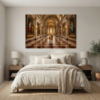 Golden Retriever in Grand Gallery Oil Painting Style Canvas Print Wall Art Decor - Mockup Display 3