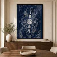 Mystical Moon Phases Botanical Intricate Celestial Canvas Print Wall Art, Spiritual Decor - Mockup Display 3