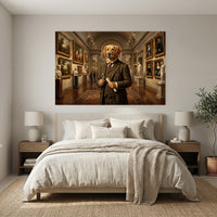 Golden Retriever Art Lover Oil Painting Style Canvas Print Wall Art, Gallery Decor - Mockup Display 3