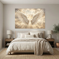 Angelic Wings Divine Light Cloudscape Canvas Print Wall Art for Spirituality - Mockup Display 3