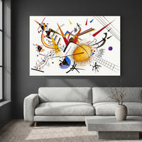 Kandinsky Style Abstract Dynamic Forms Canvas Print Wall Art Modern Decor - Mockup Display 4