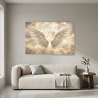Angelic Wings Divine Light Cloudscape Canvas Print Wall Art for Spirituality - Mockup Display 4