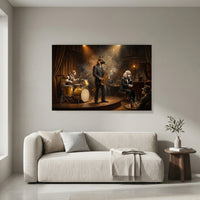 Dapper Dogs Jazz Band Oil Painting Style Canvas Print Wall Art for Music Lovers - Mockup Display 4