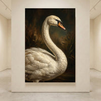 Majestic Swan Oil Painting Style Canvas Print Wall Art for Elegant Decor - Mockup Display 4