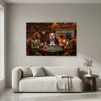 Classic Dogs Playing Poker Oil Painting Canvas Wall Art for Game Room Decor - Mockup Display 4