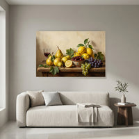 Classic Still Life Fruit Oil Painting Style Canvas Print Wall Art for Dining Room - Mockup Display 4