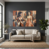 Abstract Cubist Women Figures Modern Canvas Print Wall Art, Elegant Decor - Mockup Display 4