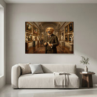 Golden Retriever Art Lover Oil Painting Style Canvas Print Wall Art, Gallery Decor - Mockup Display 4