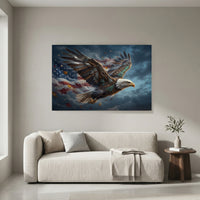 Patriotic Bald Eagle Steampunk Style Canvas Print Wall Art Decor - Mockup Display 4