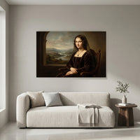 Renaissance Mona Lisa Style Portrait Canvas Print Wall Art for Timeless Decor - Mockup Display 4