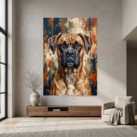 Boxer Dog Abstract Oil Painting Style Canvas Print Wall Art for Modern Decor - Mockup Display 4