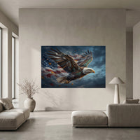Patriotic Bald Eagle Steampunk Style Canvas Print Wall Art Decor - Mockup Display 5