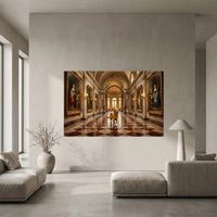 Golden Retriever in Grand Gallery Oil Painting Style Canvas Print Wall Art Decor - Mockup Display 5