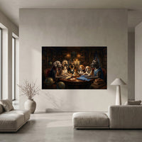 Canine Council Oil Painting Style Canvas Print Wall Art for Study Room - Mockup Display 5
