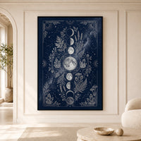 Mystical Moon Phases Botanical Intricate Celestial Canvas Print Wall Art, Spiritual Decor - Mockup Display 5