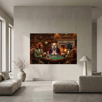 Classic Dogs Playing Poker Oil Painting Canvas Wall Art for Game Room Decor - Mockup Display 5