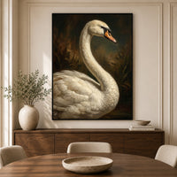 Majestic Swan Oil Painting Style Canvas Print Wall Art for Elegant Decor - Mockup Display 5