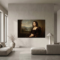 Renaissance Mona Lisa Style Portrait Canvas Print Wall Art for Timeless Decor - Mockup Display 5